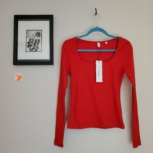 KOTN ribbed long-sleeve blouse